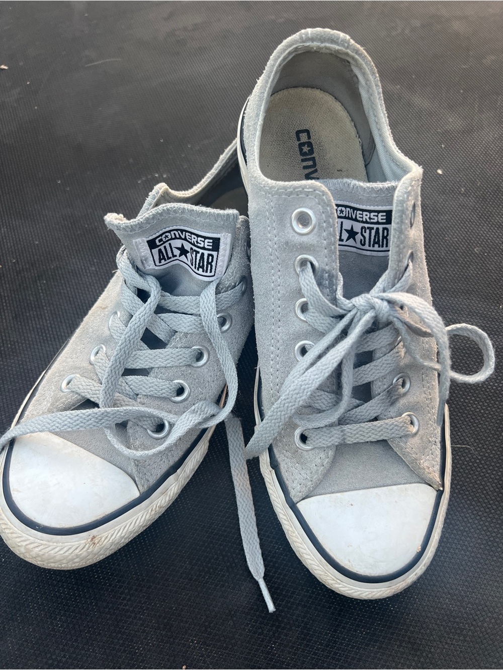 Suede Converse All Star Low-Top Sneakers in Light Gray